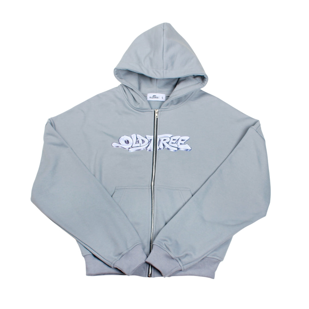 Hoodie Zip Bubble Boxy Fit Old Tree