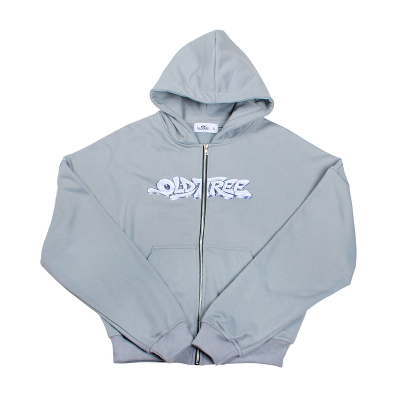 Hoodie Zip Bubble Boxy Fit Old Tree